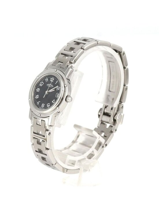 Hermes SS Quartz Watch Black main image 7